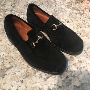 Authentic black suede Gucci loafers